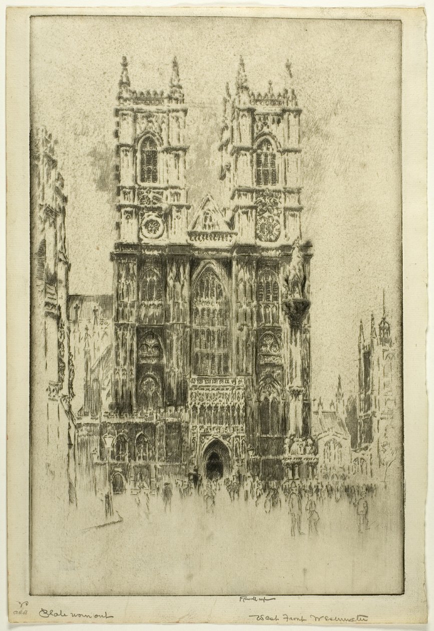 Batı Cephesi, Westminster Manastırı by Joseph Pennell