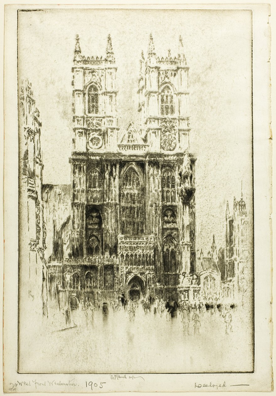 Batı Cephesi, Westminster Manastırı by Joseph Pennell