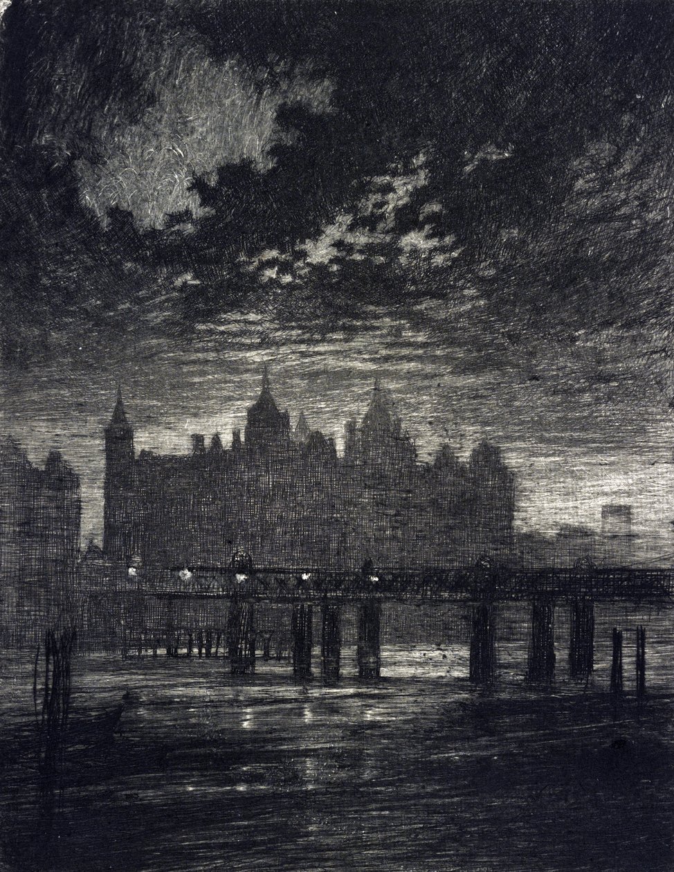 Londra#39;daki Whitehall mahkemesi. by Joseph Pennell