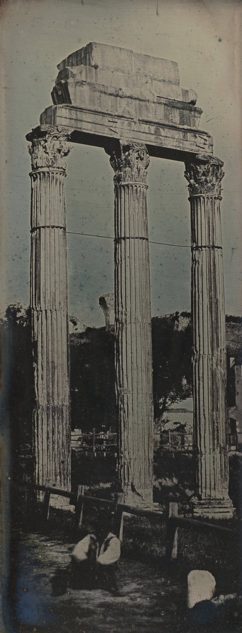 Kuzeybatı Cephesi, Castor ve Pollux Tapınağı, Roma, 1842. by Joseph Philibert Girault De Prangey