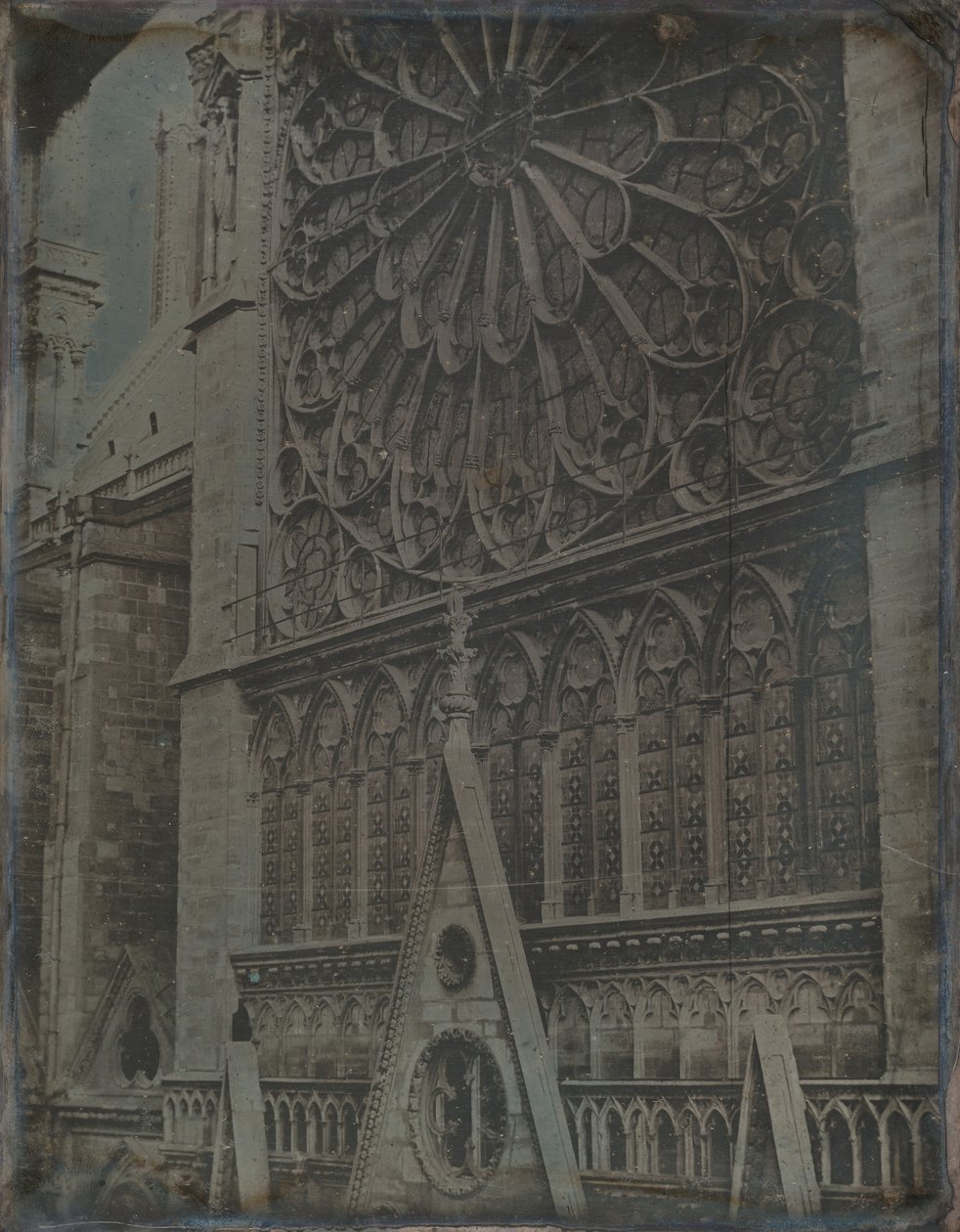 Gül Penceresi, Notre-Dame Katedrali, Paris, 1841. by Joseph Philibert Girault De Prangey