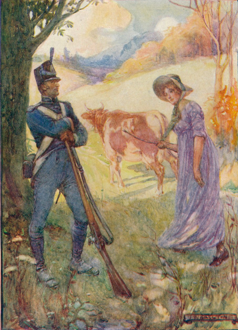 Önünde İnek Sürerken Laura Secord Amerikan Nöbetçilerini Geçti, c1909, c1920 by Joseph Ratcliffe Skelton