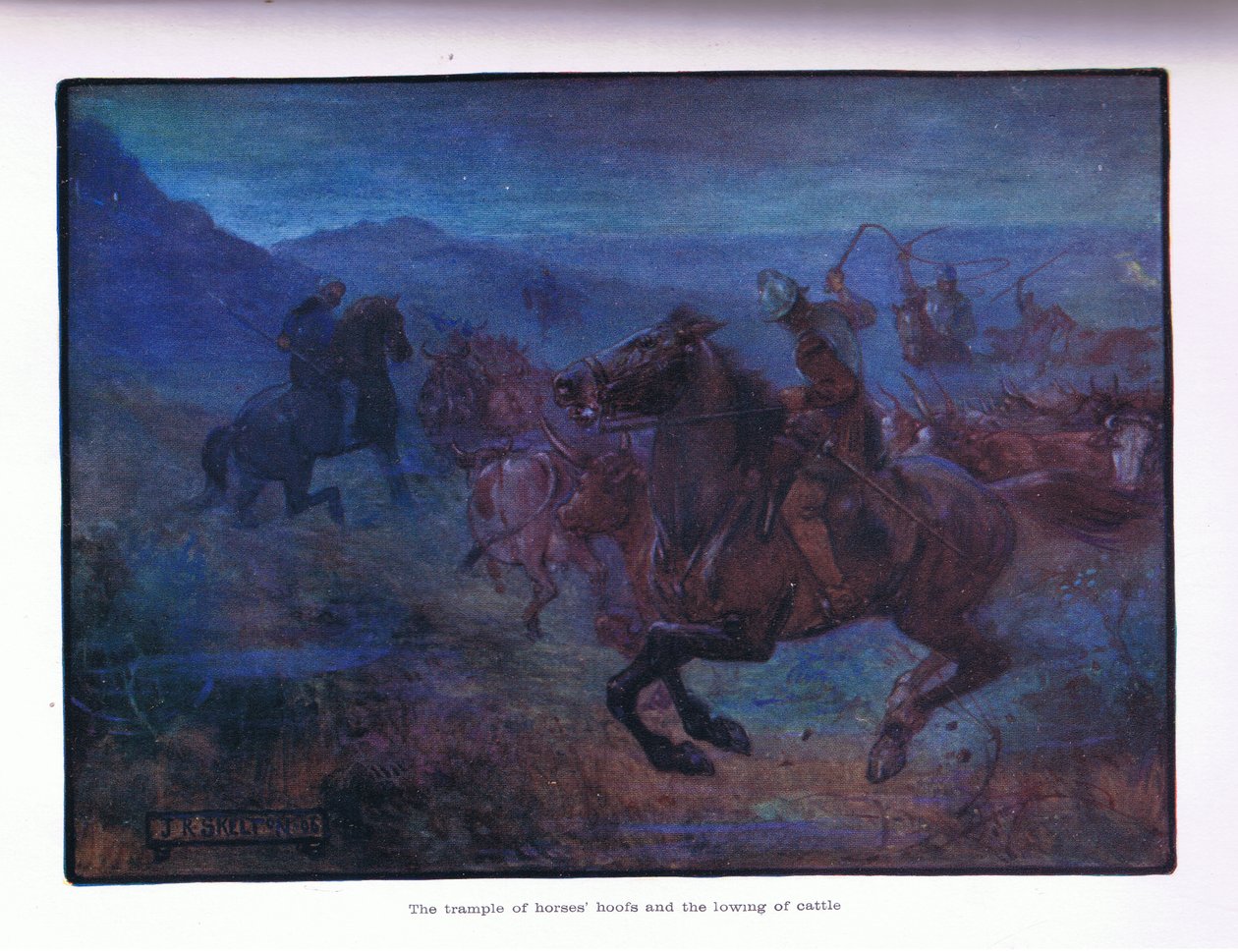 Atların toynaklarının çiğnenmesi ve sığırların böğülmesi, 1910 by Joseph Ratcliffe Skelton
