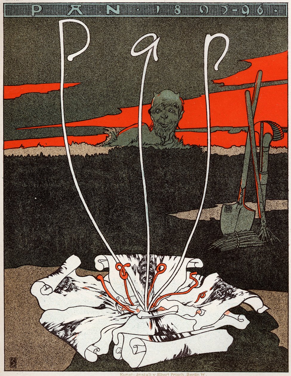 Sanat. Pan, art nouveau tarzında dergi. Poster Joseph Sattler, Almanya, 1895 dolayları (poster) by Joseph Sattler