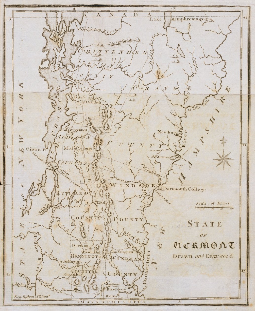 Vermont Eyaleti Haritası by Joseph Scott