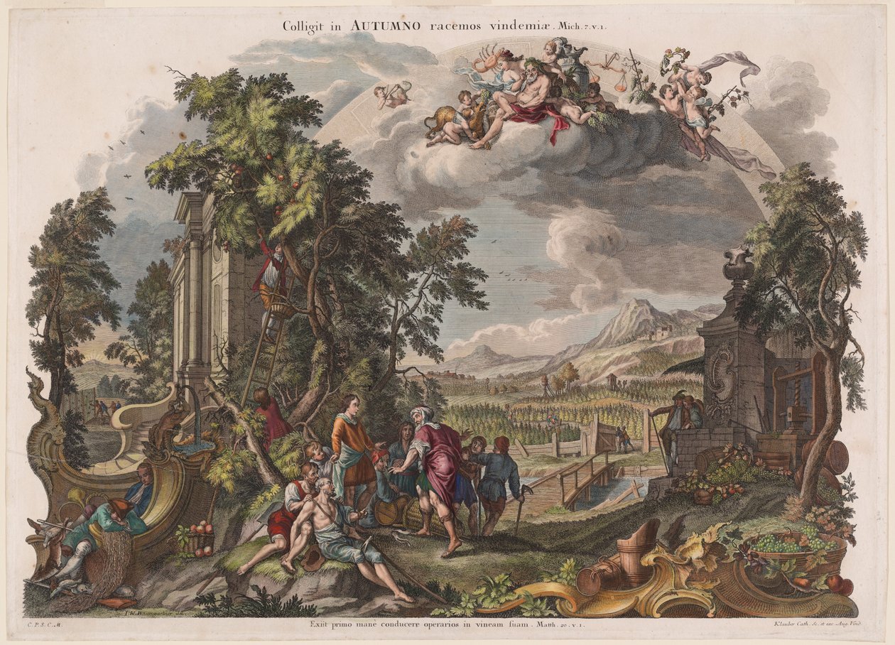 Sonbahar by Joseph Sebastian Klauber, Johann Baptist Klauber, after Johann Wolfgang Baumgartner