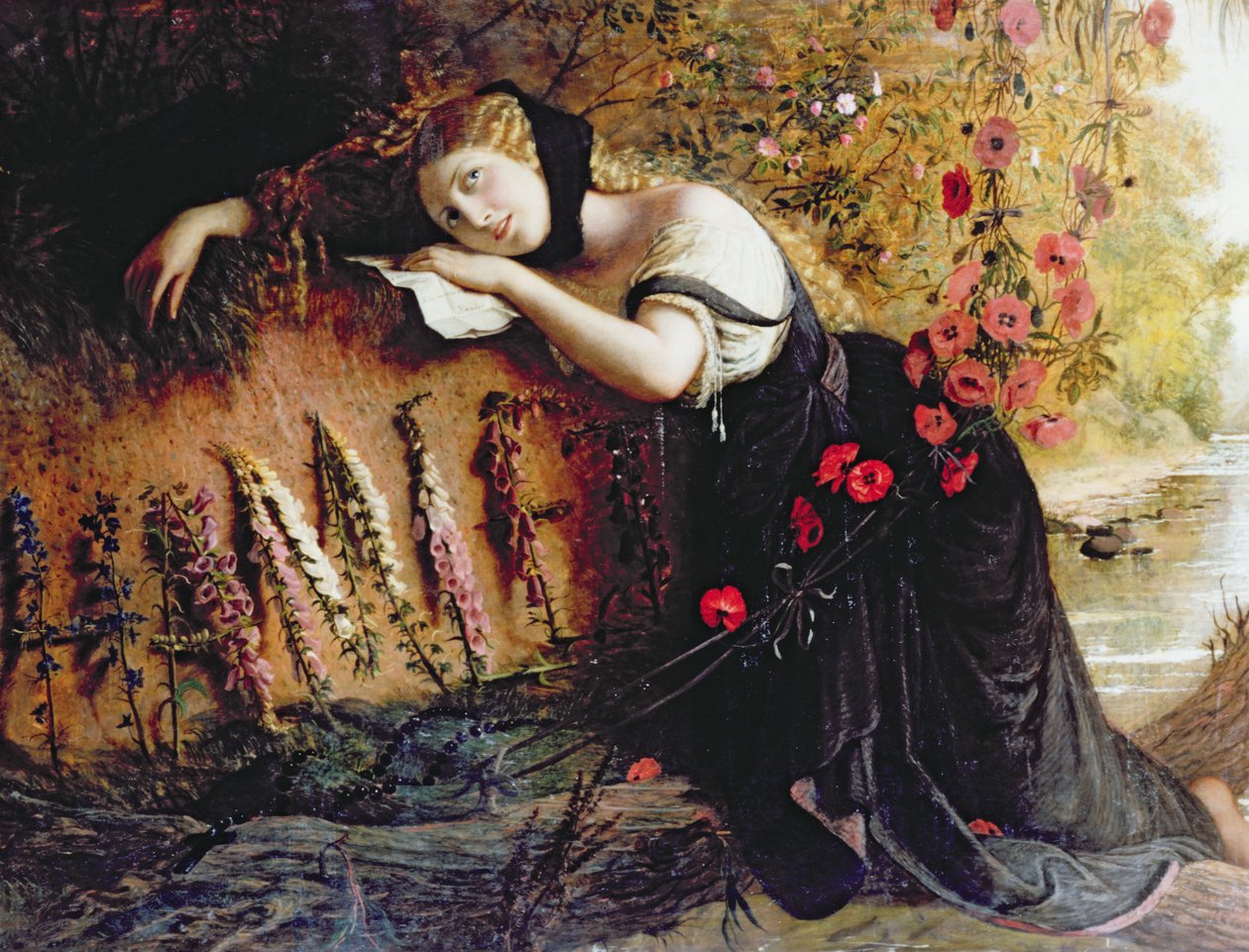 Ofelia, 1860 by Joseph Severn