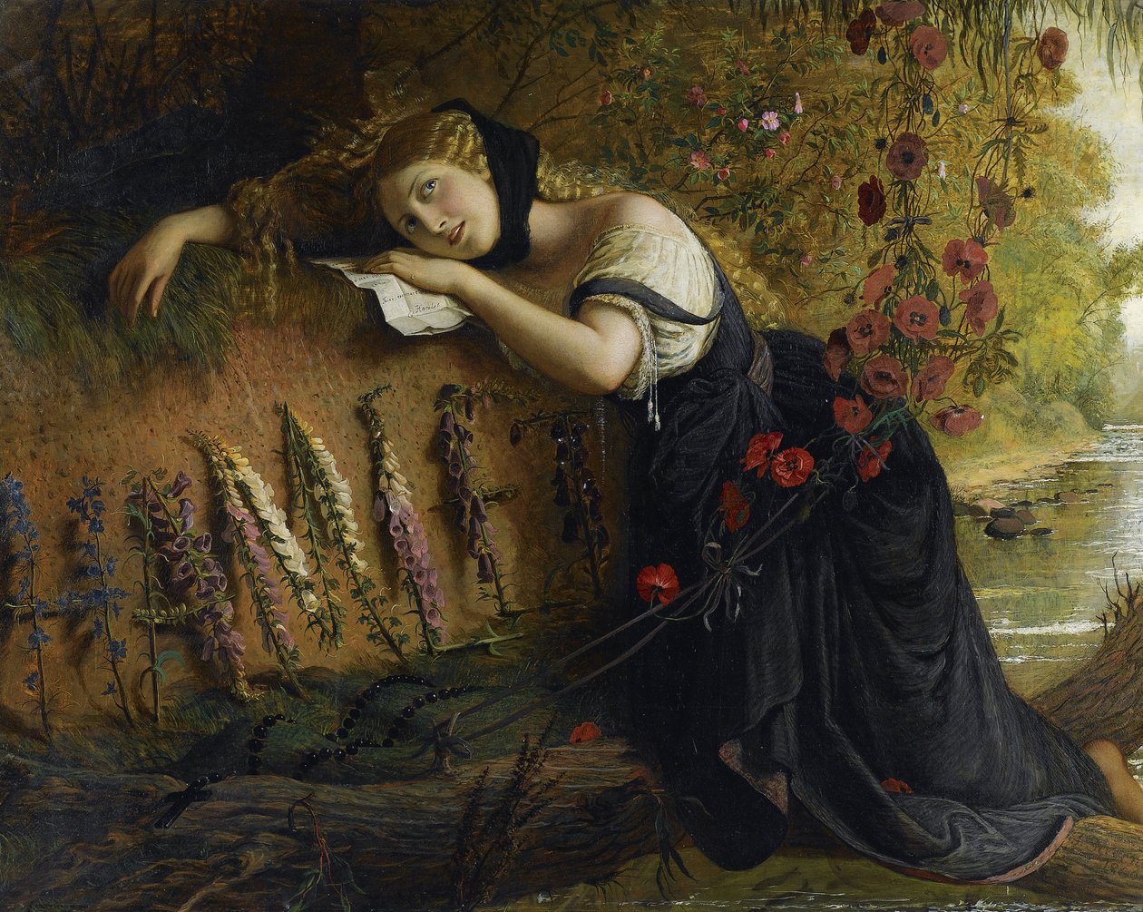 Ophelie - Ophelia par Severn, Joseph (1793-1879). Tuval üzerine yağlı boya, ebat : 103x142,5 by Joseph Severn