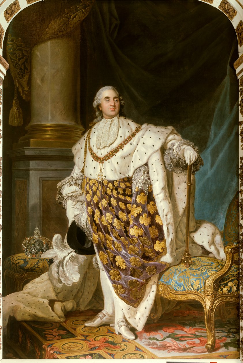 Kutsal kostümlü Fransa Kralı Louis XVI