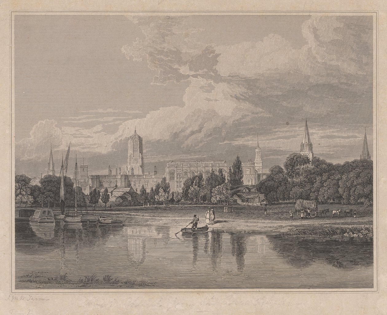 Meadows'tan Christ Church'ün güney görünümü vb. by Joseph Skelton