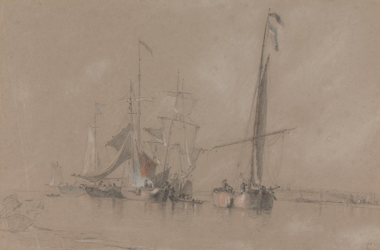 Corton yakınlarındaki Sahil açıklarında nakliye by Joseph Stannard
