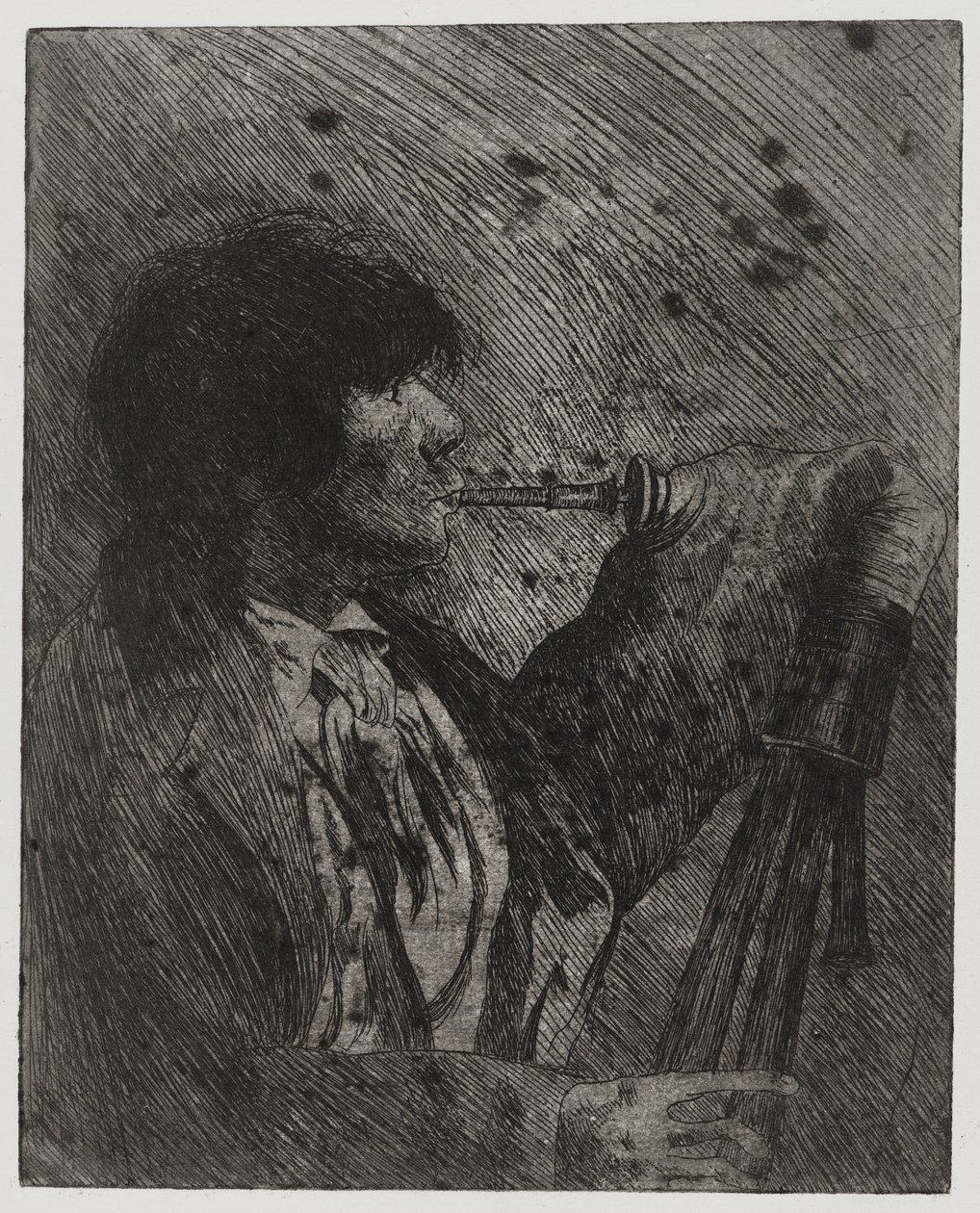 Gayda Çalan Adam, Sigmund Abeles ve Edmond Casarella tarafından basılmıştır. by Joseph Stella