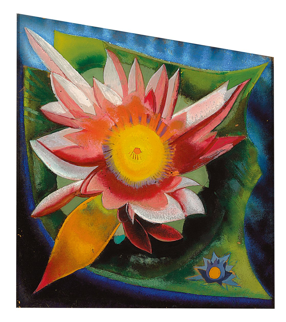 Nilüfer, c.1924 (cam üzerine yağlı boya) by Joseph Stella