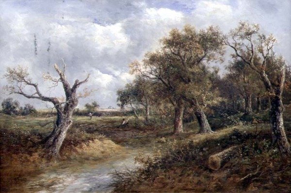 Ölen Ağaç ile Manzara (tuval üzerine yağlı boya) by Joseph Thors