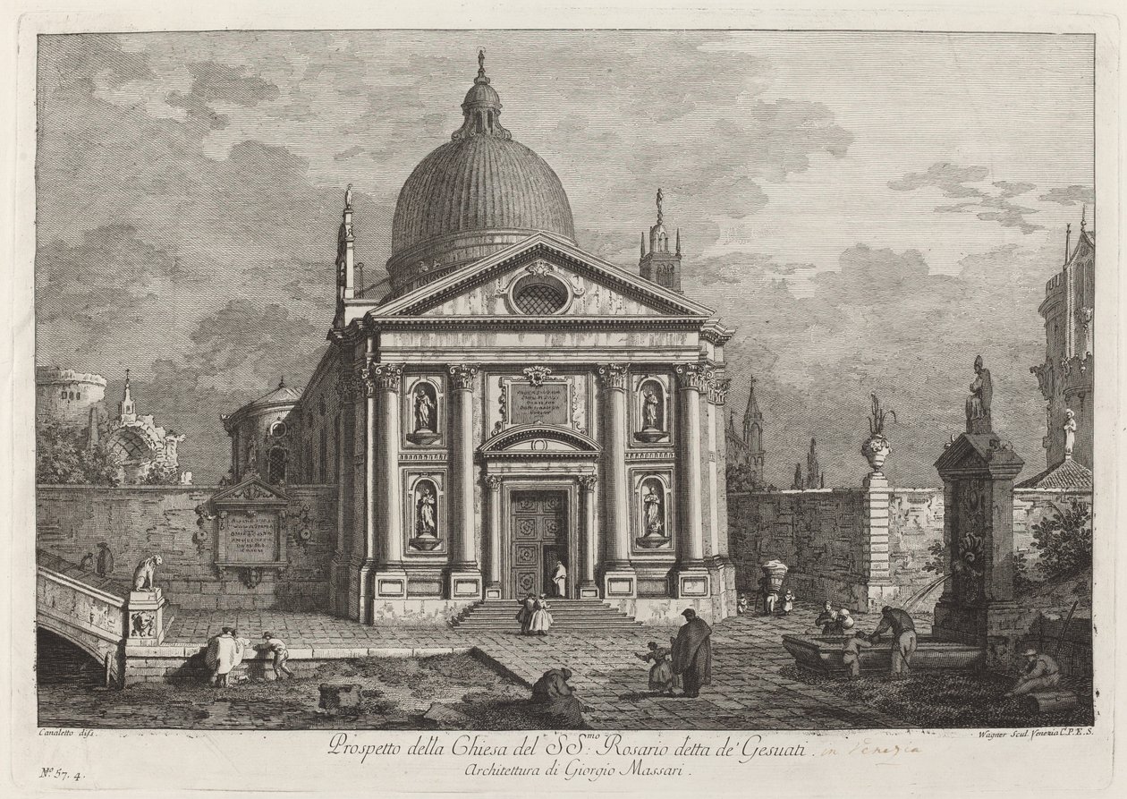 SS Kilisesi Prospektüsü. Gesuati olarak bilinen tespih by Joseph Wagner after Canaletto