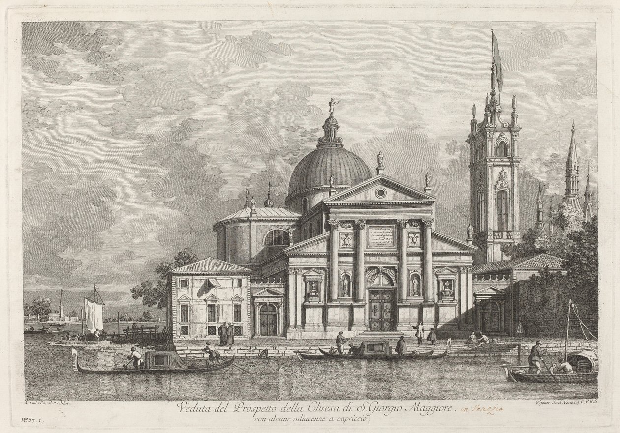 S. Giorgio Maggiore Kilisesi Prospektüs Görünümü by Joseph Wagner after Canaletto