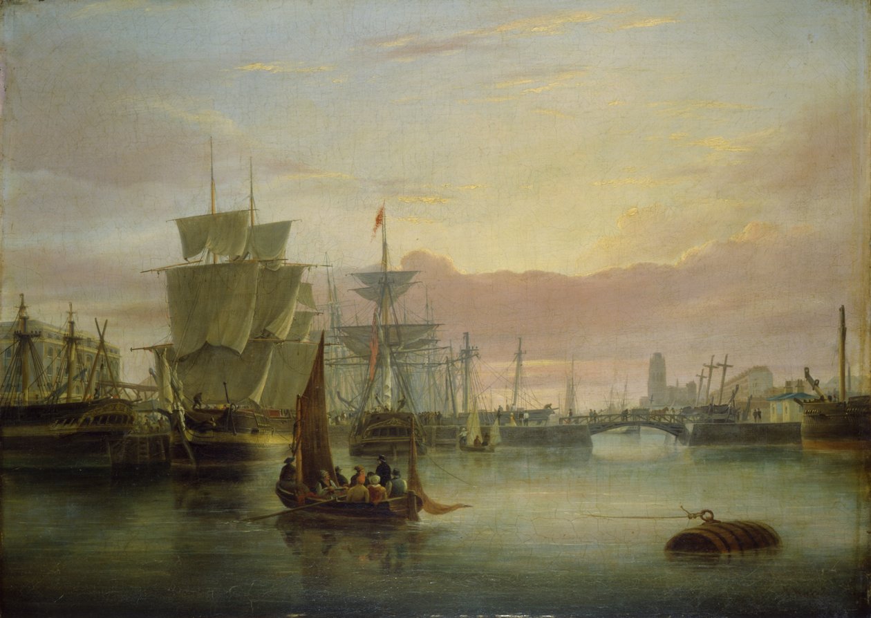 Yüzen Liman, Bristol, Prince Street Köprüsü ile by Joseph Walter