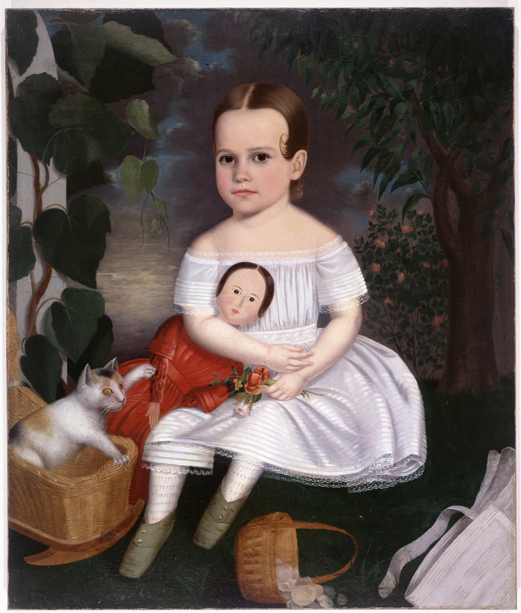 Joseph Whiting Stock tarafından küçük kızın New England portresi by Joseph Whiting Stock