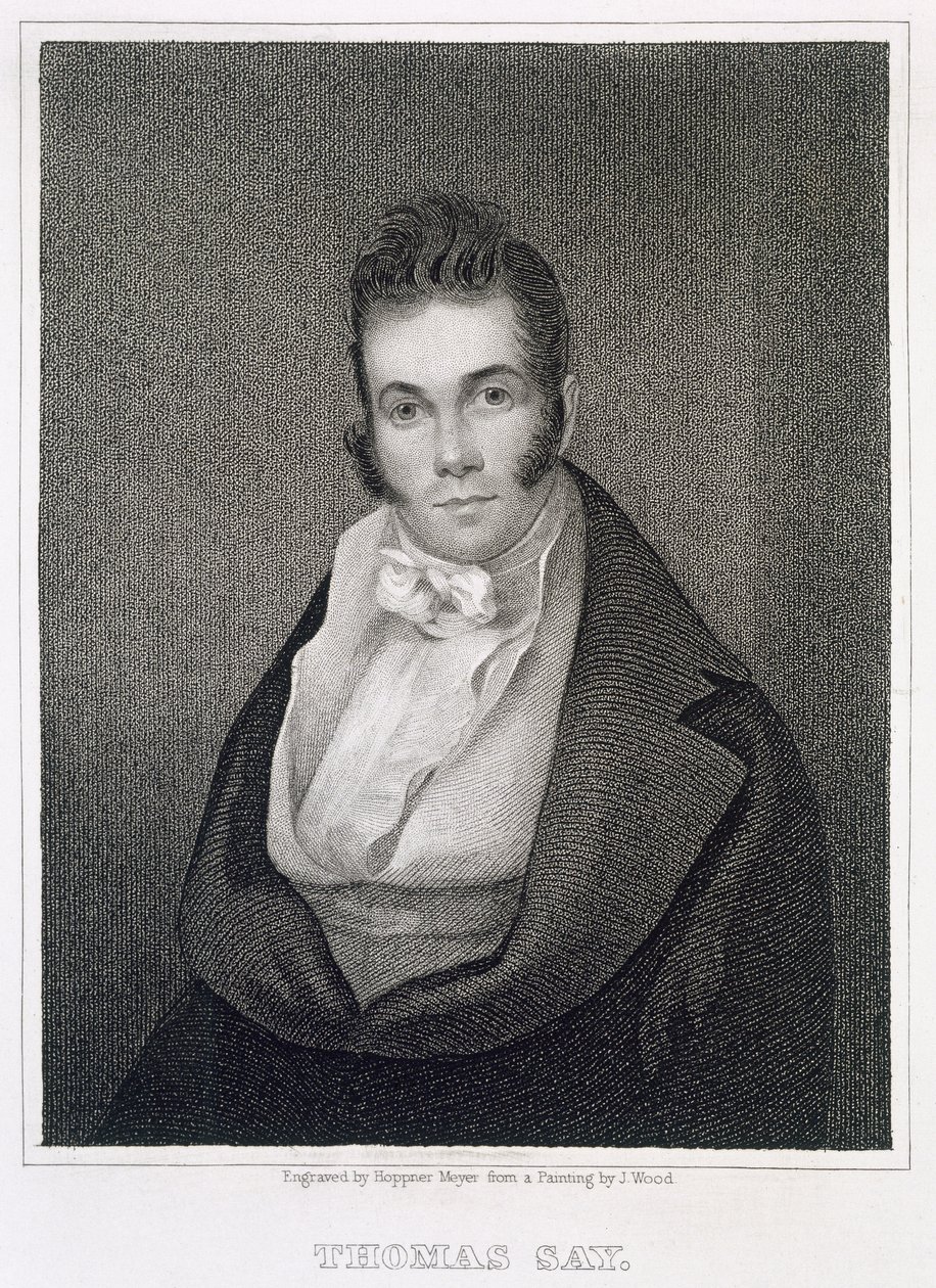 Thomas Say (1787-1834), Henry Hoppner Meyer (1787-1847) tarafından oyulmuş by Joseph Wood