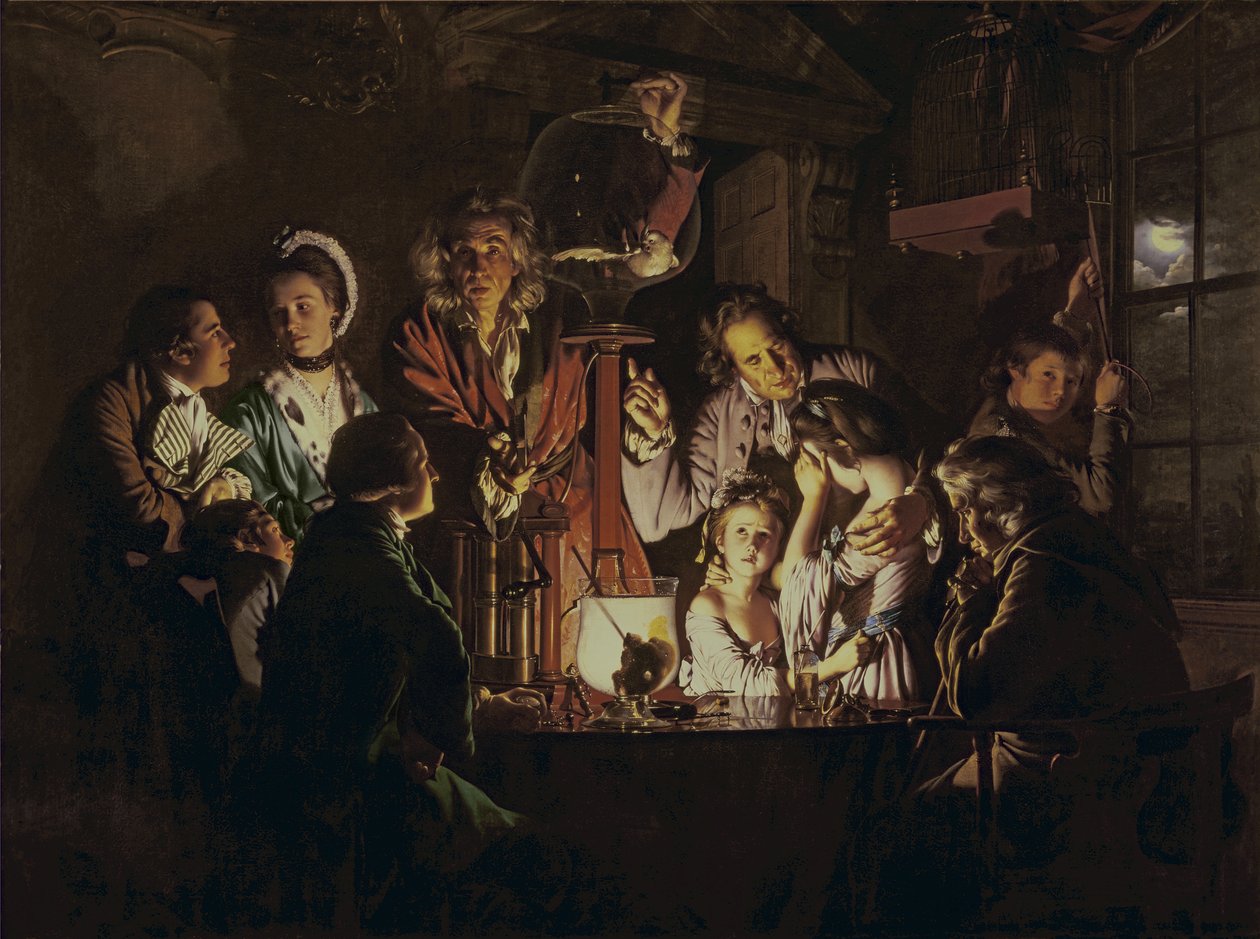 Hava pompasındaki kuş üzerinde bir deney by Joseph Wright of Derby