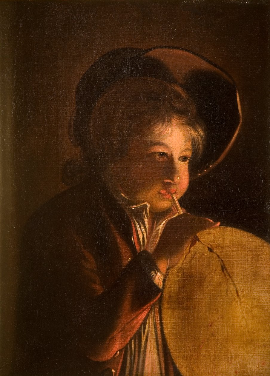 Mum ışığında mesane üfleyen çocuk by Joseph Wright of Derby