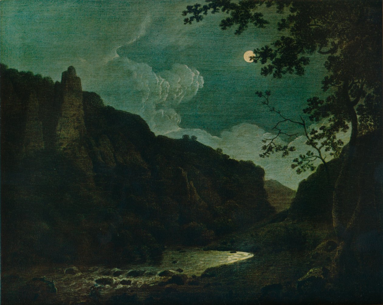 Ayışığı tarafından Dovedale, 1784 by Joseph Wright of Derby