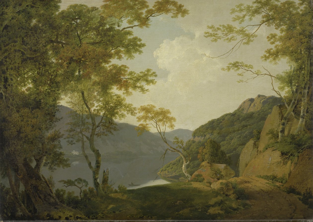 göl sahnesi by Joseph Wright of Derby