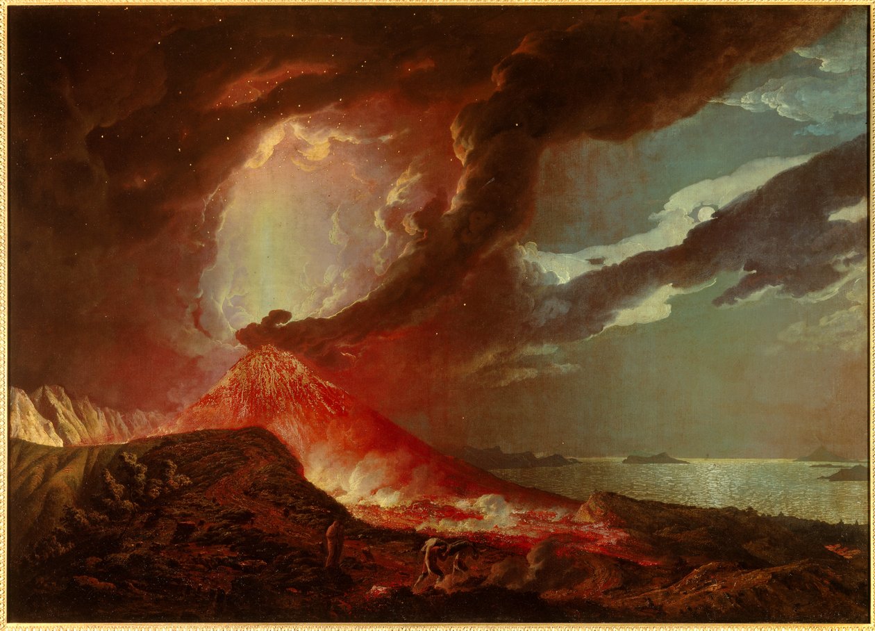 1776'da Napoli Körfezi'ndeki adalarla Vesuve püskürmesi Derby'den Joseph Wright (1734-1797) 1776 Özel koleksiyon by Joseph Wright of Derby