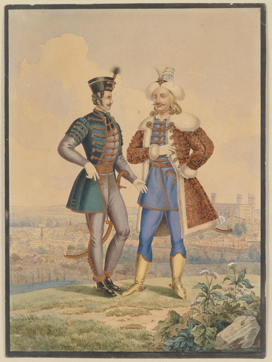 Hussar ve Osmanlı bir şehrin önünde by Joseph Zahradniczek the Elder