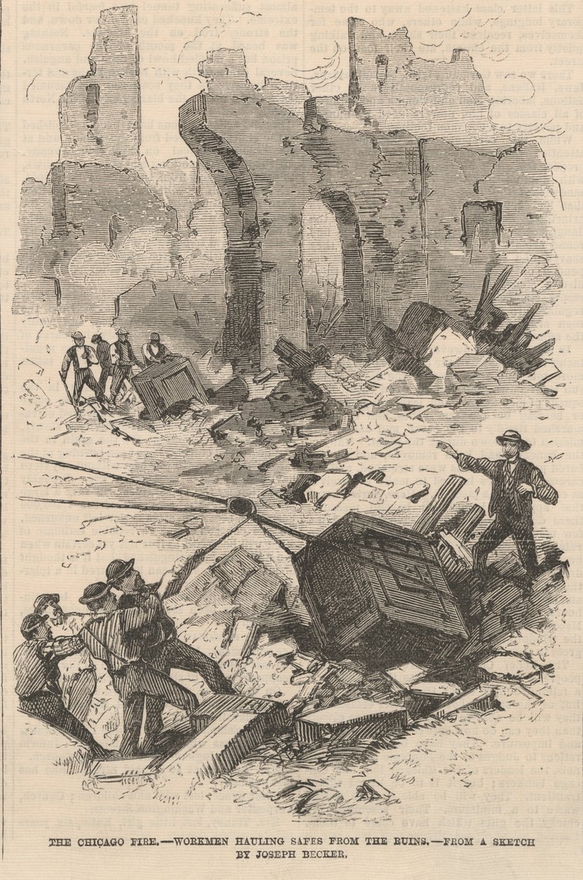 Harabelerden Kasa Taşıyan İşçiler, Frank Leslies Illustrated Gazetesinden çizim, 1871 by Joseph after Becker