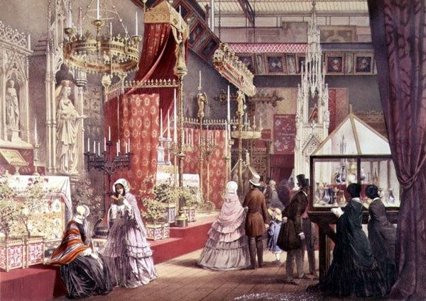 Büyük Sergi: Pugin tarafından tasarlanan Medieval Court, 1851 (ayrıca bkz. 205263) by Joseph after Nash