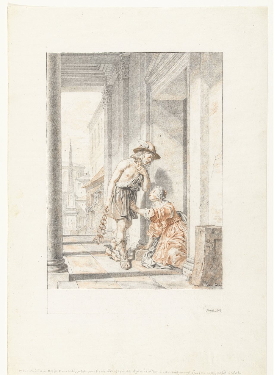 Merkür ve Aglauros by Joseph de Bray