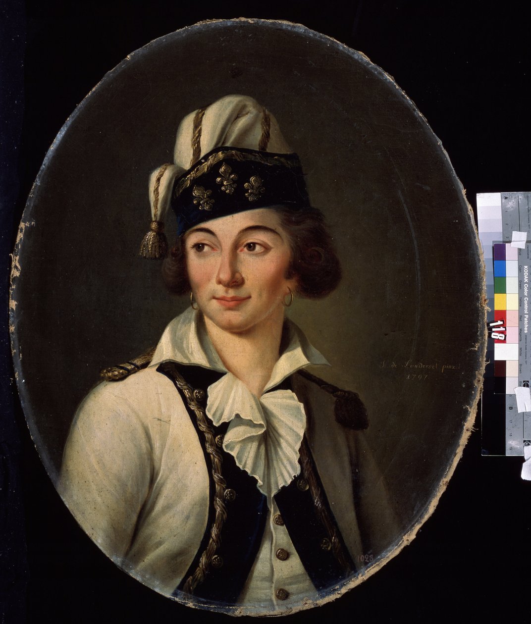 ""Portrait de dame deguisee"" (süslü elbiseli bir bayanın portresi) Peinture de Joseph de Landerset (1753-1824) 1797 Mikhail Kroshitsky Sanat Müzesi, Sivastopol (Sebastopol) Ukrayna by Joseph de Landerset