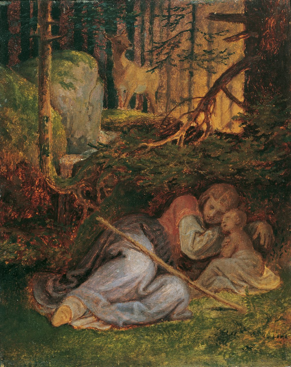 Genovevas Rast im Walde by Joseph von Fuhrich