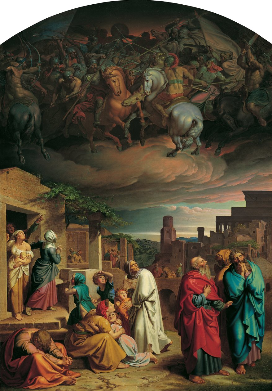 Antiochus IV Epiphanes tarafından şehrin fethinden önce Kudüs sakinlerinin vizyonu by Joseph von Fuhrich