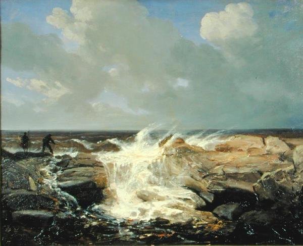 Boulogne yakınlarında Squally Hava Durumu (tuval üzerine yağlı boya) by Josephine Bowes