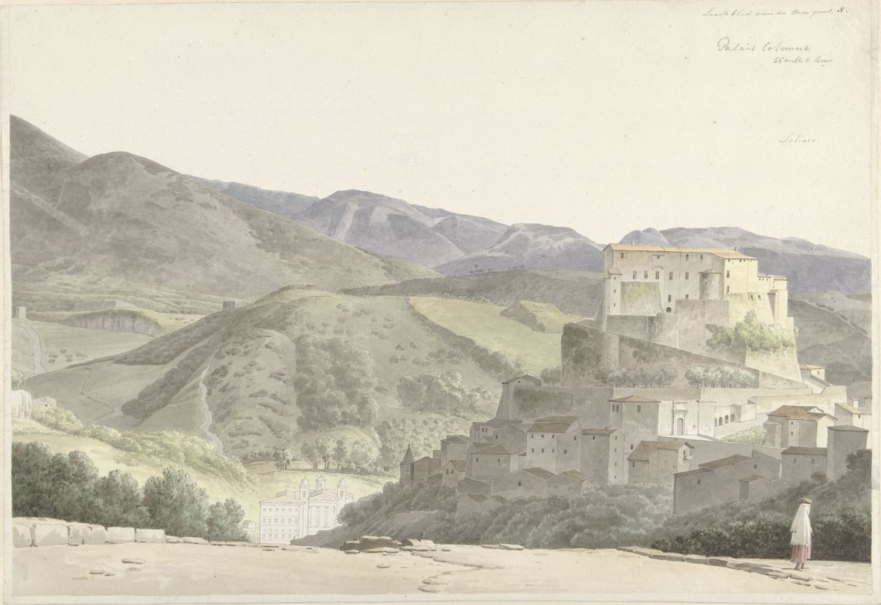 Subiaco'da İtalyan manzarası by Josephus Augustus Knip
