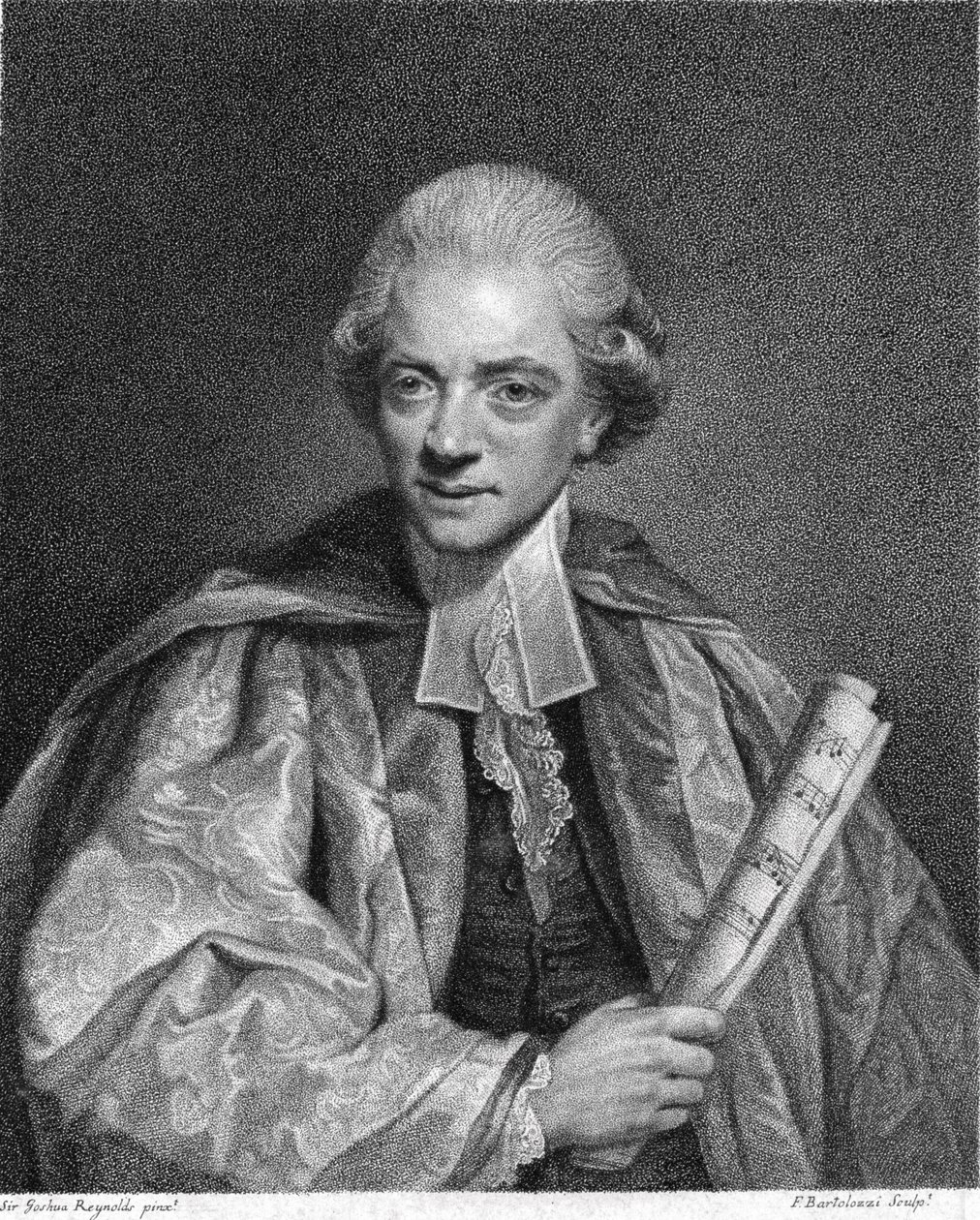 Charles Burney (1726-1814) Francesco Bartolozzi (1727-1815) tarafından 1784 yılında basılmıştır. by Joshua Reynolds