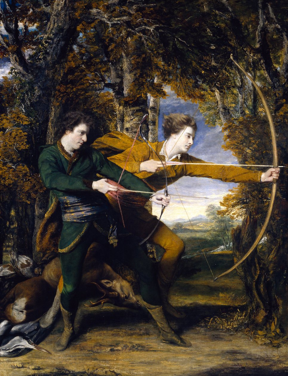 Albay Acland ve Lord Sydney - Okçular by Joshua Reynolds