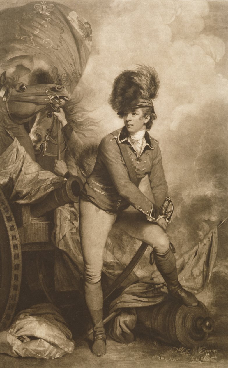 Yarbay Banastre Tarleton, John Raphael Smith tarafından kazınmış, 1782 by Joshua Reynolds