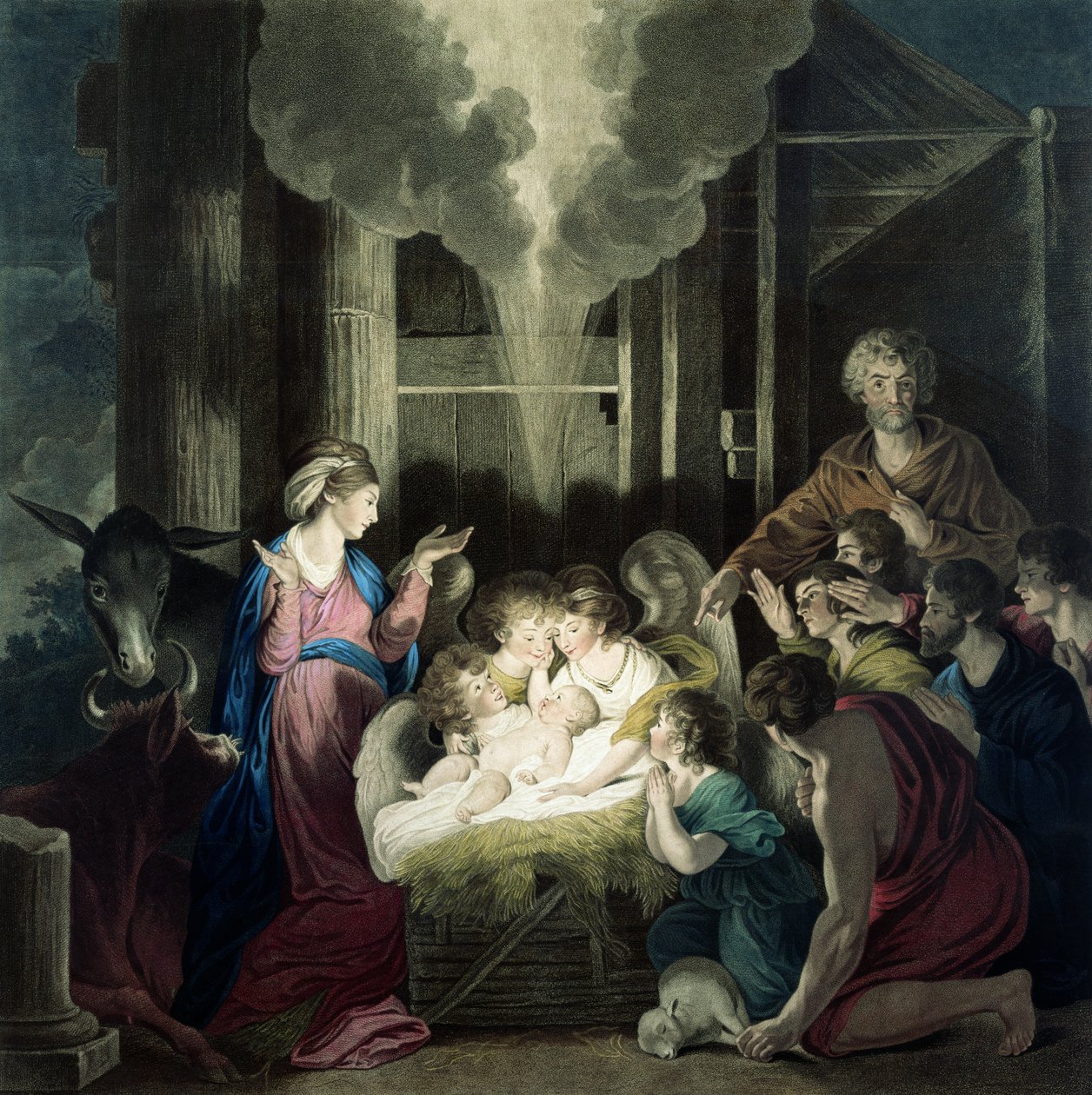 G.S. ve S.G. Facius tarafından kazınmış The Nativity, 1785 by Joshua Reynolds