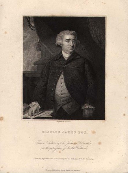 Charles James Fox (1749-1806), John William Cook tarafından oyulmuş (gravür) by Joshua (after) Reynolds