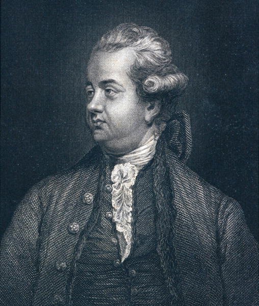 Edward Gibbon (1737-94) (gravür) by Joshua (after) Reynolds