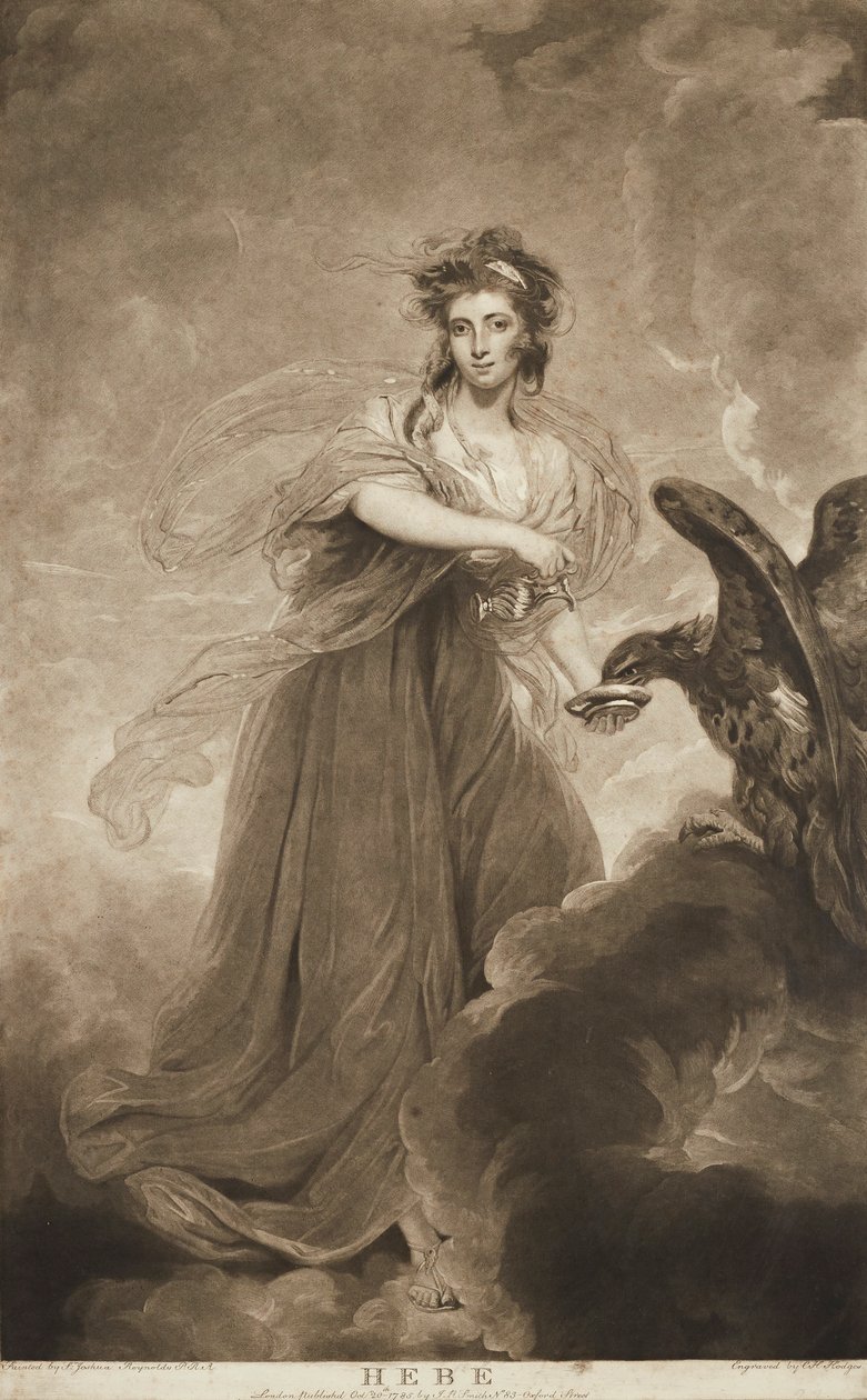 Hebe (mezzotint) by Joshua (after) Reynolds