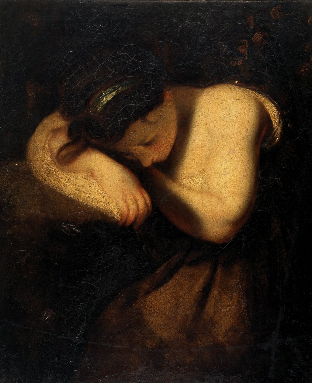 Kız, Uyuyor (tuval üzerine yağlıboya) by Joshua (follower of) Reynolds