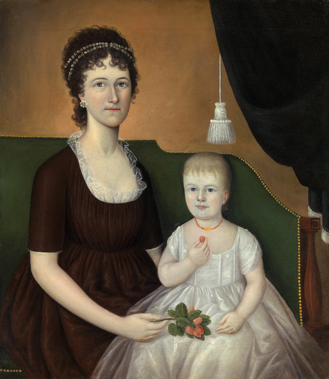 Elizabeth Grant Bankson Beatty Bayan James Beatty ve kızı Susan, c. 1805. by Joshua Johnson