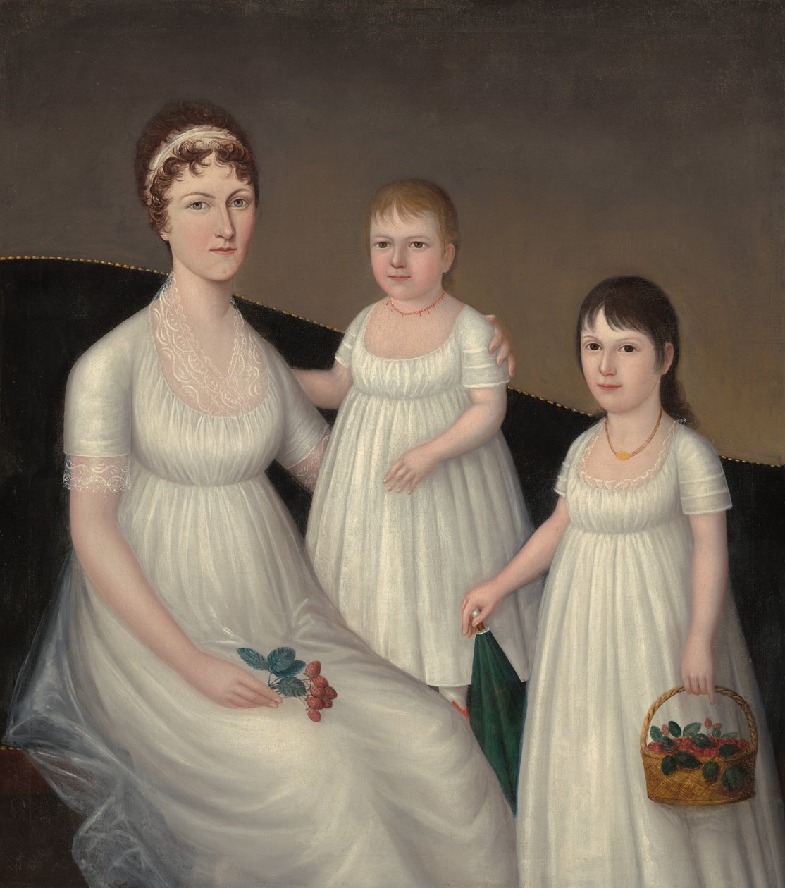 Grace Allison McCurdy Bayan Hugh McCurdy ve Kızları, Mary Jane ve Letitia Grace, c1806. by Joshua Johnson