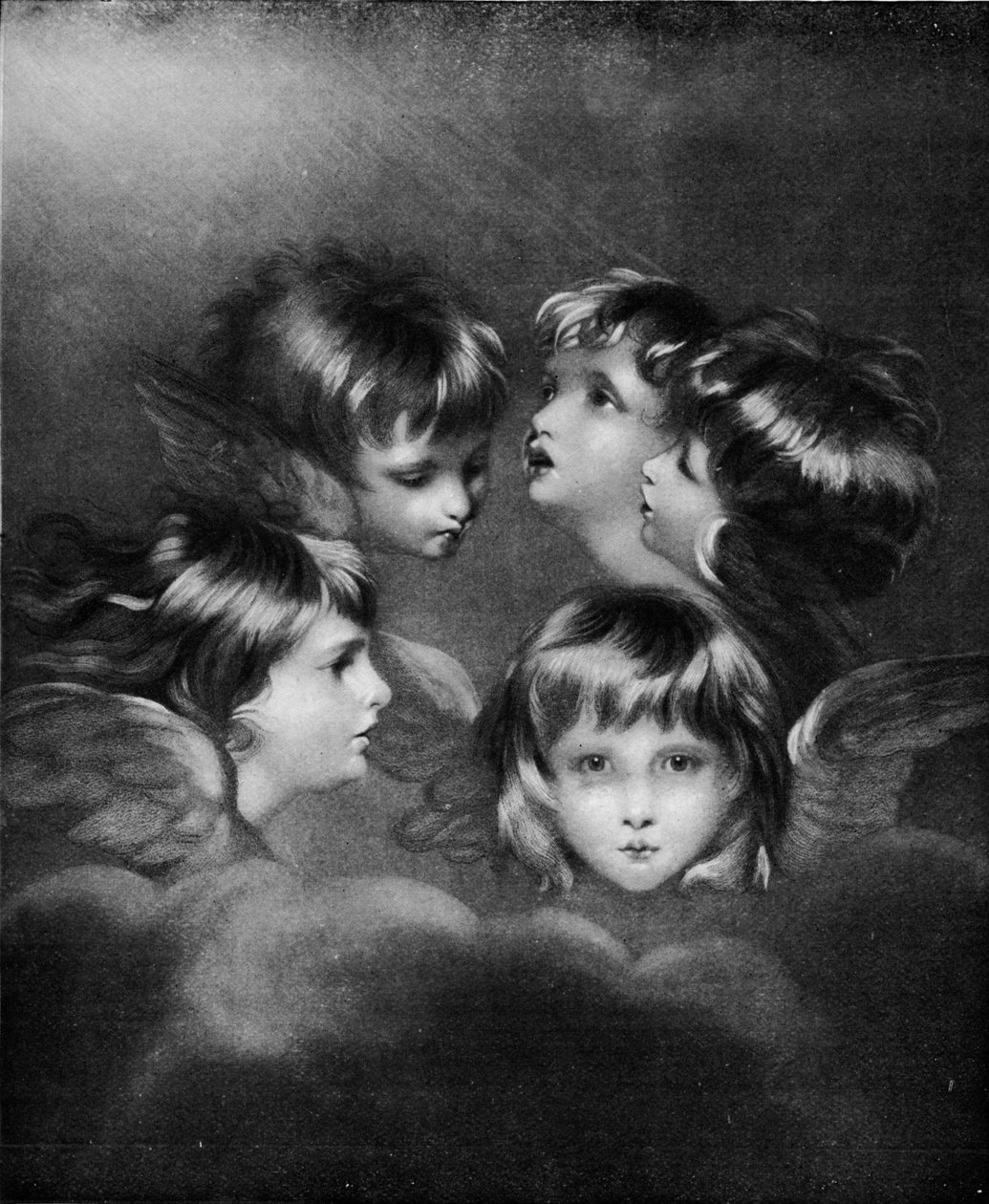 Farklı Görünümlerde Bir Çocuk Portresi: Angels Heads, c1786, 1911 by Joshua Reynolds