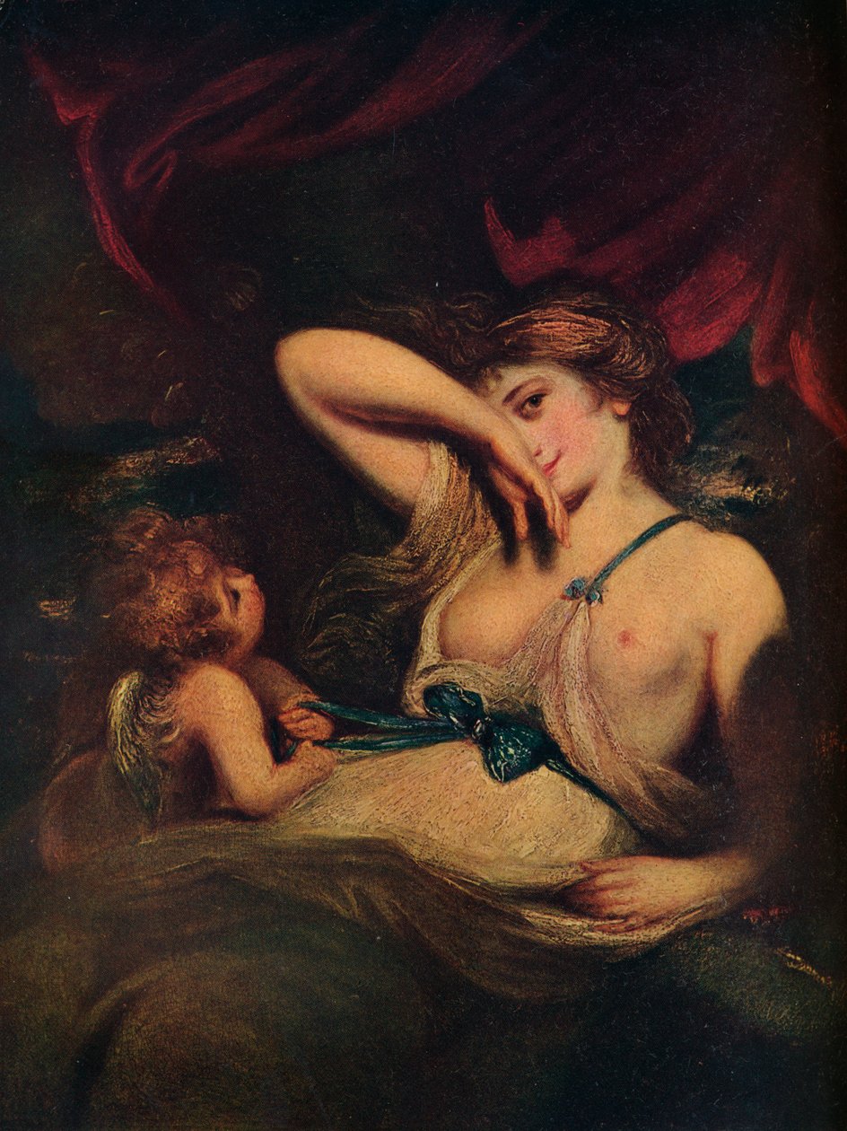 Bir Peri ve Aşk Tanrısı: Çimlerdeki Yılan, 1784, 1914 by Joshua Reynolds