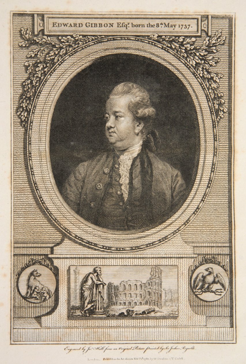 Edward Gibbon, Av., pub. 1730 gravür. by Joshua Reynolds